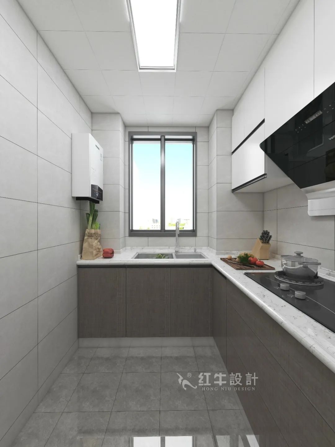 劉萍萍_花崗鴻福城132㎡現(xiàn)代簡約風格_兩套小戶型打通變大宅，中西雙廚房+衣帽間打造品質(zhì)生活！10廚房
