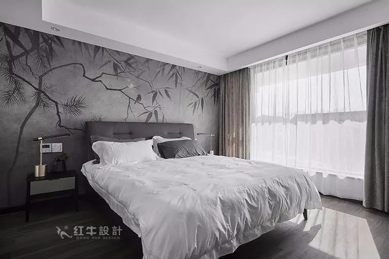 朱明琪_紅牛設(shè)計--中垠紫金官邸105㎡（C3戶型）新中式風格09效果圖欣賞_臥室