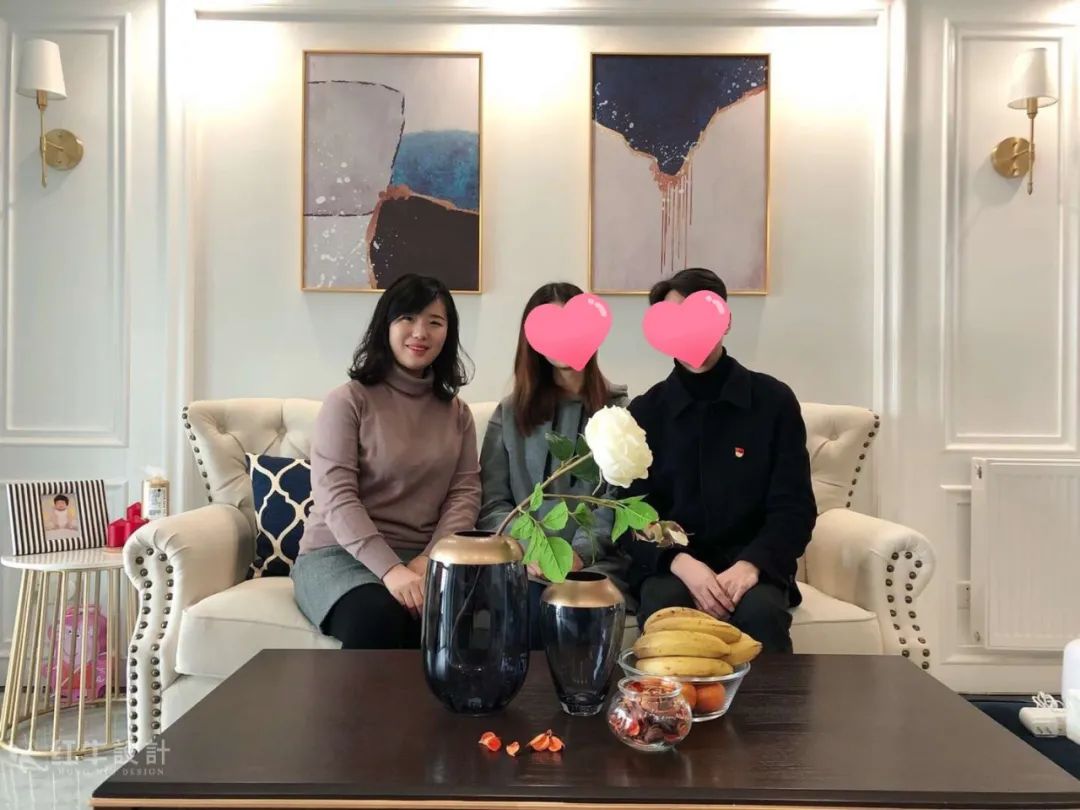 85后夫婦的美式輕奢家，起名“海藍(lán)之謎”！01設(shè)計師與業(yè)主的合照