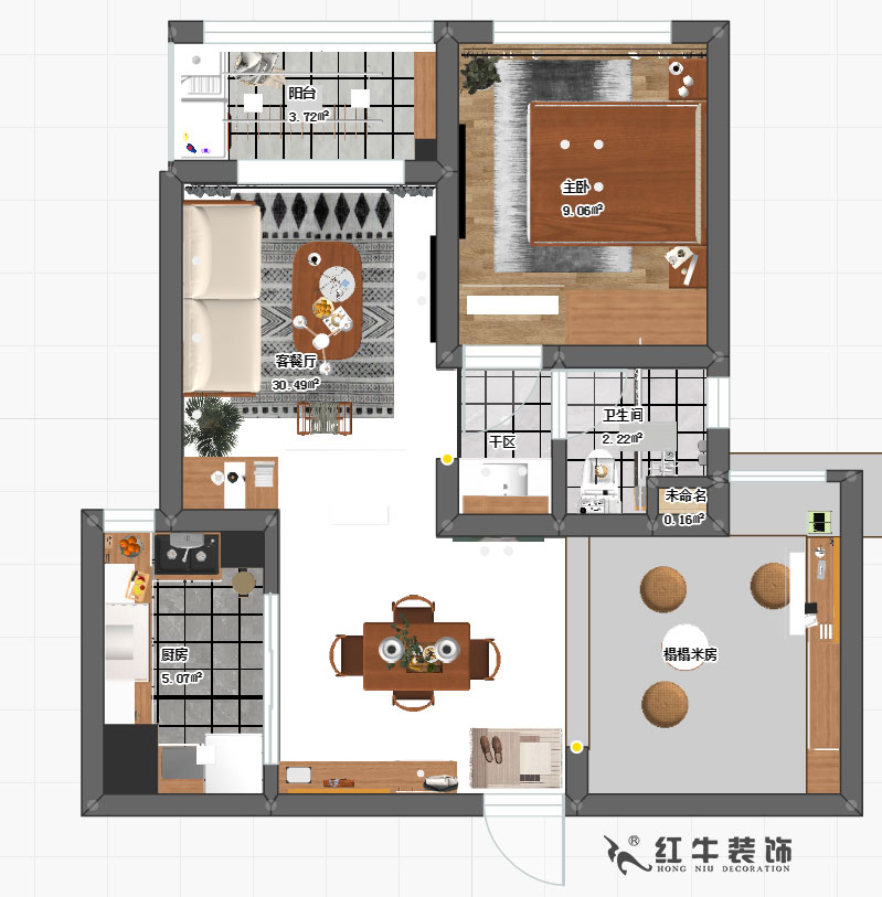 陶陽_萬達東坊4-803-73㎡-現(xiàn)代輕奢風格_2室2廳1衛(wèi)_成品家￥9