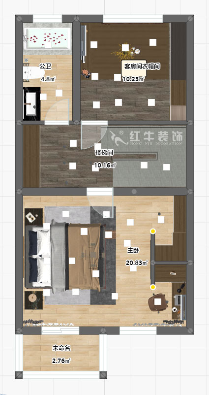 陸利民_香地美舍602-156㎡-新中式風格_5室2廳3衛(wèi)（新房裝修）_定制家￥208000_全包25萬00_11三樓彩平圖