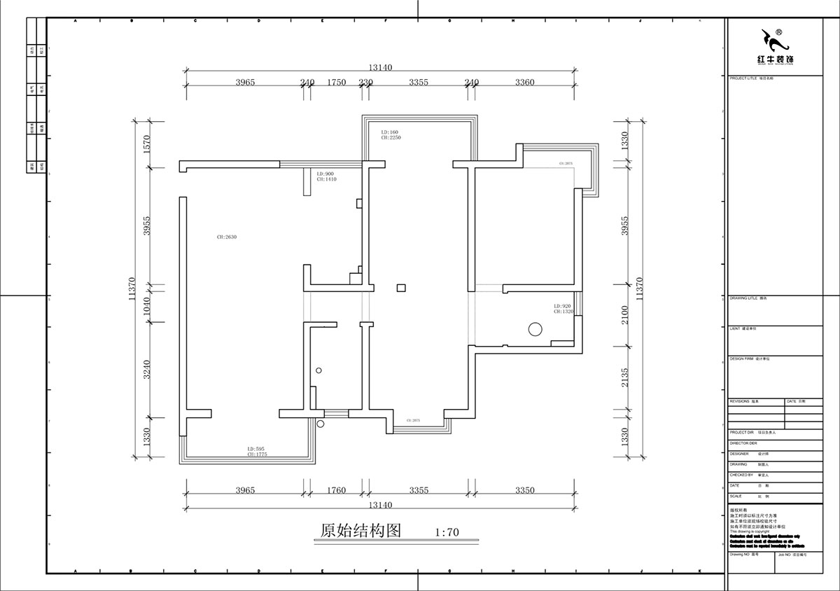 蔣?。邓{(lán)星座1-804-130㎡-現(xiàn)代簡約風(fēng)格｜3室2廳2衛(wèi)｜老房裝修｜定制家｜全包19萬｜00_01原始結(jié)構(gòu)圖