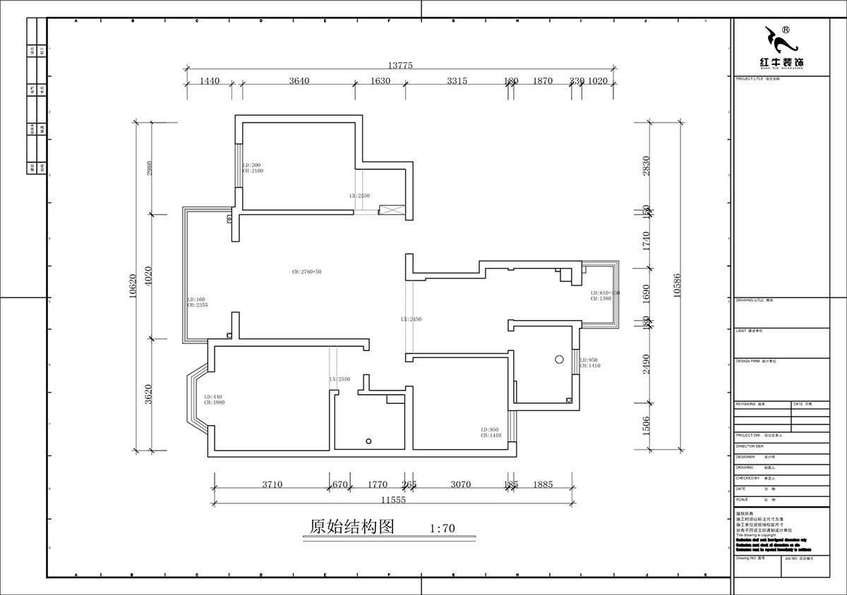 蔣?。汩坷?-2-901-108㎡-現(xiàn)代簡約風(fēng)格｜3室2廳2衛(wèi)｜老房裝修｜定制家｜全包16萬｜00_01原始結(jié)構(gòu)圖
