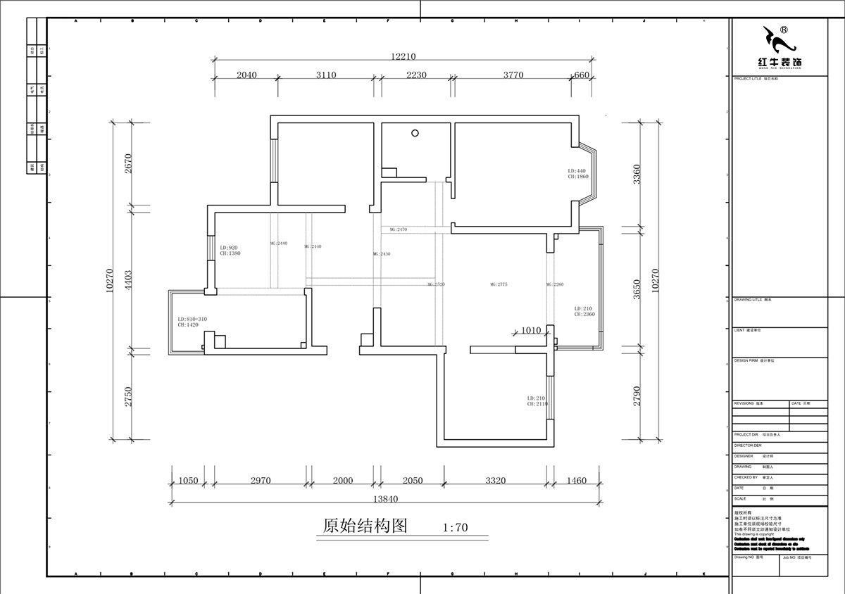 蔣?。汩坷?-3-1101-260㎡-現(xiàn)代簡約風(fēng)格｜4室3廳2衛(wèi)｜老房裝修｜定制家｜全包29萬｜00_01一層原始結(jié)構(gòu)圖