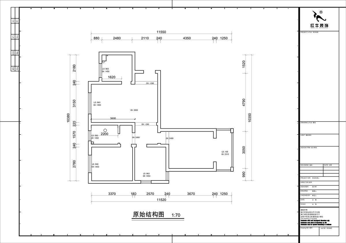 蔣?。y龍雅苑11-3-212-85㎡-現(xiàn)代原木風(fēng)｜3室1廳1衛(wèi)｜新房裝修｜定制家｜全包11萬｜00_01原始結(jié)構(gòu)圖