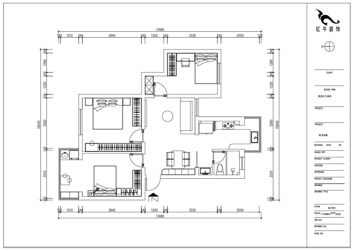 朱明琪|明月新寓花園12-102-85㎡-現(xiàn)代簡約風(fēng)格|3室1廳1衛(wèi)|老房改造|定制家|全包11萬|00_02平面布置圖