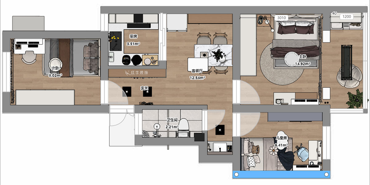 劉小勇|新河二村154號6-401-62㎡-現(xiàn)代簡約風(fēng)格|3室1廳1衛(wèi)|老房裝修|定制家|全包8